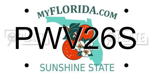 PWV26S Florida License Plate