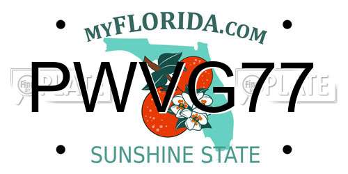PWVG77 Florida License Plate
