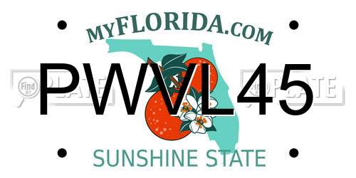 PWVL45 Florida License Plate