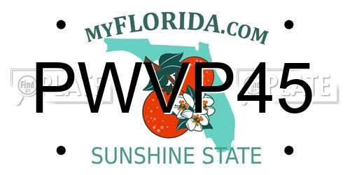 PWVP45 Florida License Plate