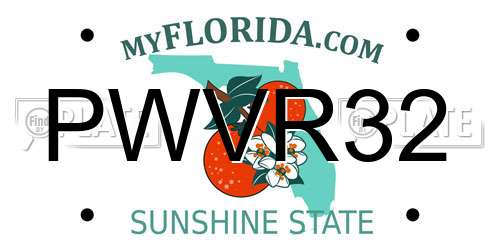 PWVR32 Florida License Plate