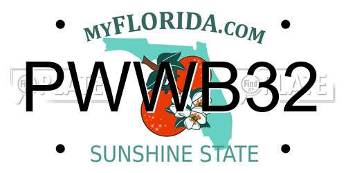 PWWB32 Florida License Plate