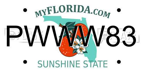 PWWW83 Florida License Plate