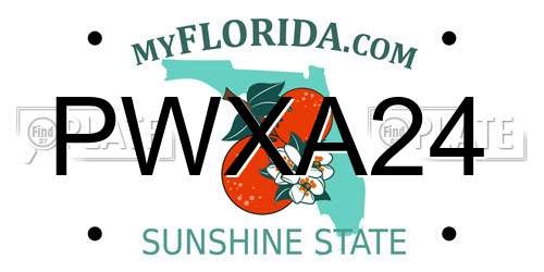 PWXA24 Florida License Plate