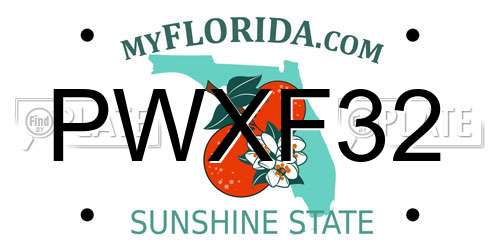 PWXF32 Florida License Plate