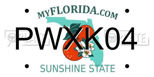 PWXK04 Florida License Plate