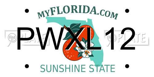 PWXL12 Florida License Plate