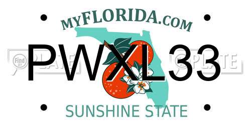PWXL33 Florida License Plate