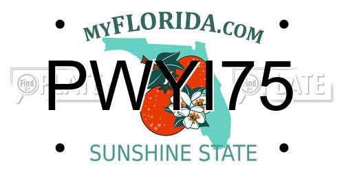 PWYI75 Florida License Plate