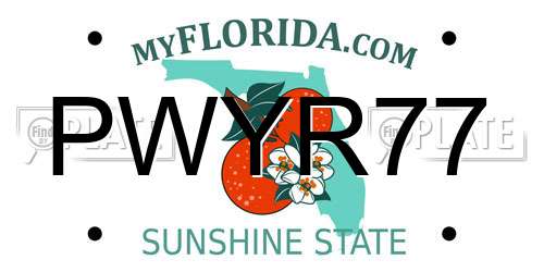 PWYR77 Florida License Plate