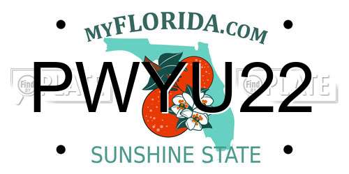 PWYU22 Florida License Plate