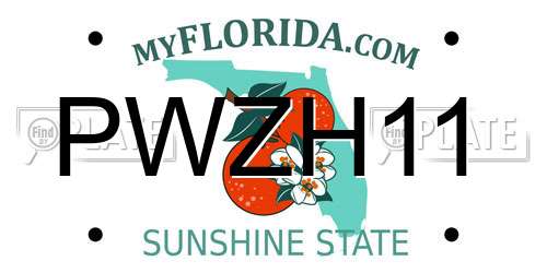 PWZH11 Florida License Plate