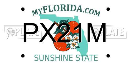 PX21M Florida License Plate