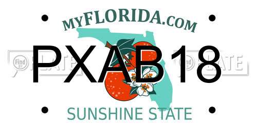 PXAB18 Florida License Plate