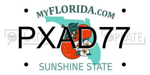 PXAD77 Florida License Plate