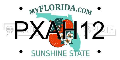 PXAH12 Florida License Plate