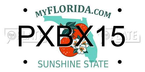 PXBX15 Florida License Plate