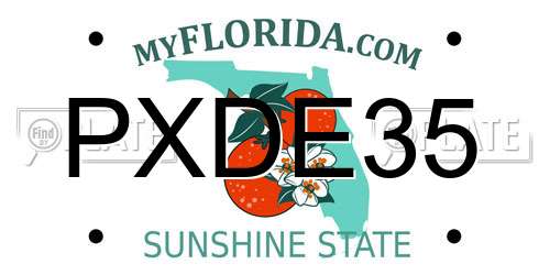 PXDE35 Florida License Plate