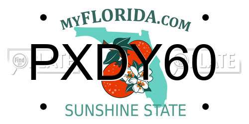 PXDY60 Florida License Plate