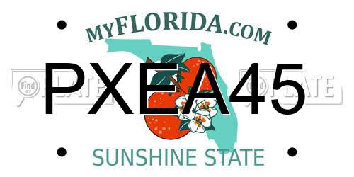 PXEA45 Florida License Plate