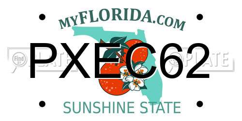 PXEC62 Florida License Plate