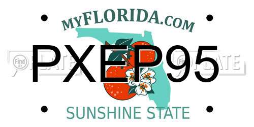 PXEP95 Florida License Plate