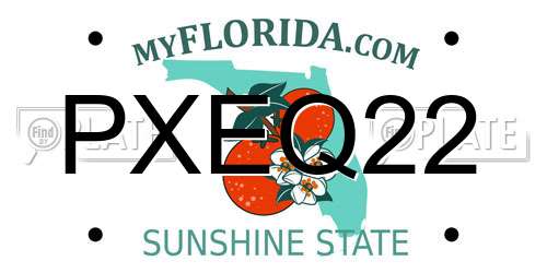 PXEQ22 Florida License Plate