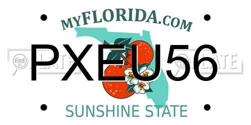 PXEU56 Florida License Plate