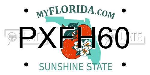 PXFH60 Florida License Plate