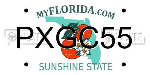 PXGC55 Florida License Plate