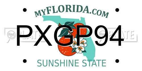PXGP94 Florida License Plate