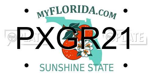 PXGR21 Florida License Plate