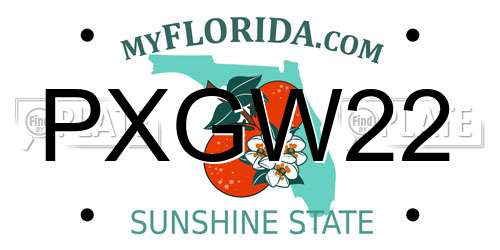 PXGW22 Florida License Plate