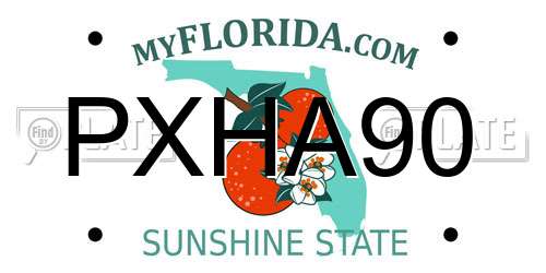 PXHA90 Florida License Plate