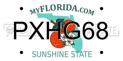 PXHG68 Florida License Plate