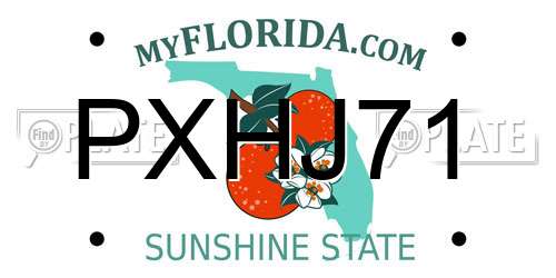 PXHJ71 Florida License Plate