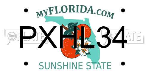 PXHL34 Florida License Plate