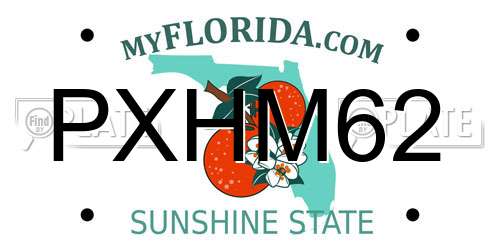 PXHM62 Florida License Plate