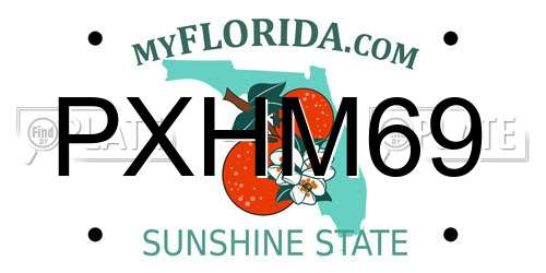 PXHM69 Florida License Plate