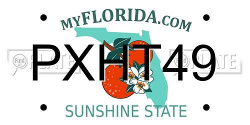 PXHT49 Florida License Plate