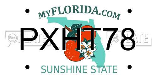 PXHT78 Florida License Plate
