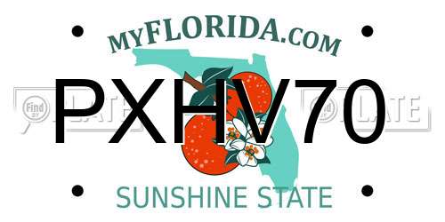 PXHV70 Florida License Plate