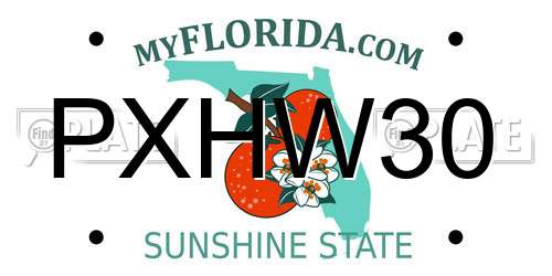 PXHW30 Florida License Plate