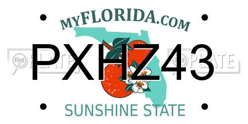 PXHZ43 Florida License Plate