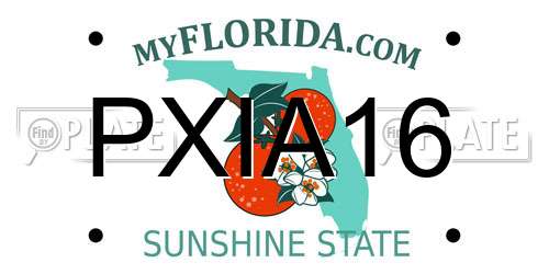 PXIA16 Florida License Plate