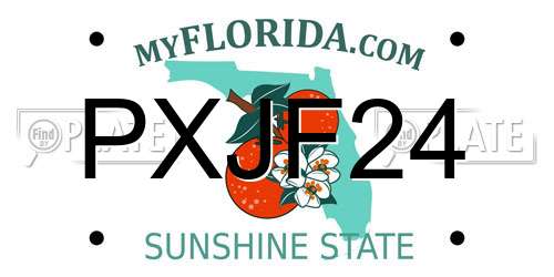 PXJF24 Florida License Plate