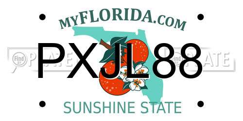 PXJL88 Florida License Plate