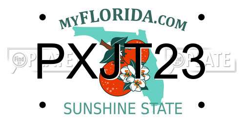 PXJT23 Florida License Plate