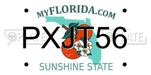 PXJT56 Florida License Plate