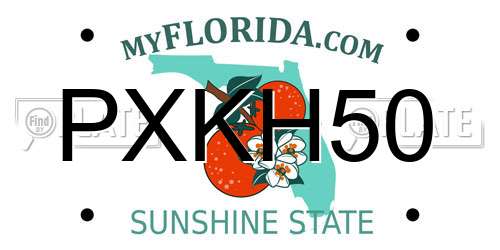 PXKH50 Florida License Plate